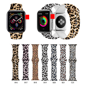 <span class=keywords><strong>Bracelet</strong></span> en Silicone imprimé léopard pour <span class=keywords><strong>Apple</strong></span> <span class=keywords><strong>Watch</strong></span>, pour iWatch série 7 6 SE 5 4 3 2, pour femmes - Product Image 1