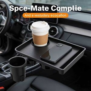 Plateau porte-gobelet extensible pour voiture avec rangement pour téléphone et boissons pour l'organisation de l'intérieur de la voiture - Product Image 4