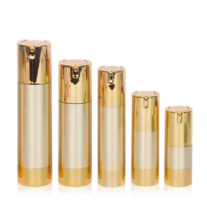 15ml 30ml 50 ml 80ml 100ml AS Gold Highlight Airless Lotion Mist Pump Sprüh flasche für Luxus verpackungen Kosmetik