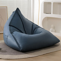 Lazy Sofa Dreieckiger Sitzsack im Tatami-Stil mit Mikro-Velours-Polsterung, Einzelsitzhocker für kleine Wohnungen, Schlafzimmer, Balkone
