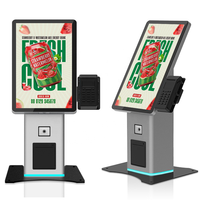 Pantalla Táctil de Pedidos y Pagos de Autoservicio de 21.5 Pulgadas para Restaurante McDonald's, con Escáner de Código QR e Impresora