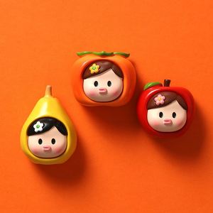 Imán Decorativo de Hierro con Diseño de Frutas (Manzana, Pera, Caqui) para Refrigerador, Adhesivo Magnético Creativo para Pared - Product Image 2