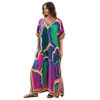 Tempérament coloré européen américain à la mode imprimé plage d'été africaine robe bubu africaine ample