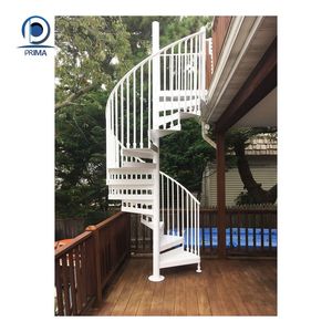 Prima tất cả các màu đen lạnh phong cách thiết kế xoắn ốc kim loại cầu thang với màu đen lan can chống trượt Dot tùy chỉnh phong cách đơn giản - Product Image 2