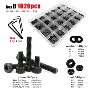 1020 piezas/caja, tornillos de cabeza plana ultrafina Phillips de acero inoxidable 304 A2-70, métricos M2 M2.5 M3 M4 M5, chapados en zinc negro - Product Image 2