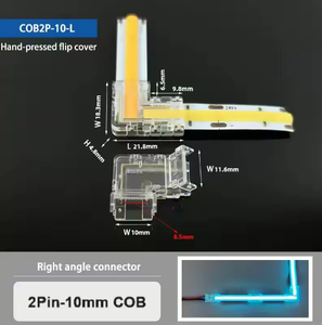 L kết nối nhanh chóng 5mm <span class=keywords><strong>8mm</strong></span> 10mm hàn miễn phí 2pin L hình dạng solderless pha lê góc góc kết nối COB SMD <span class=keywords><strong>LED</strong></span> Strip ánh sáng - Product Image 4