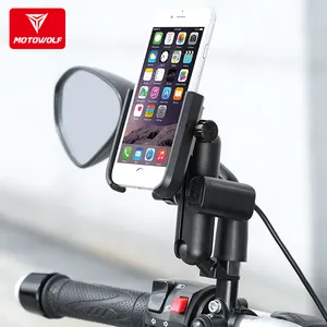 Suporte para celular Motowolf V3, suporte giratório para bicicleta e motocicleta com carregador USB