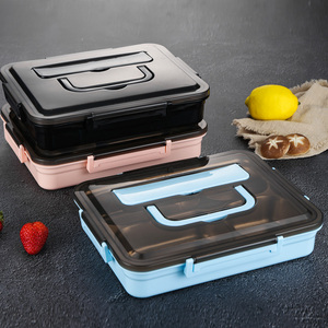 Cutlery 304 Stainless Steel Portable Bento Box With 3/4 Compartment Winter Injection Heating With Cutlery