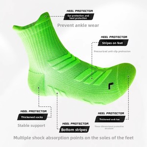 Chaussettes de <span class=keywords><strong>sport</strong></span> personnalisées en tricot ODM, style printemps/été, semelle épaissie en tissu éponge, chaussettes professionnelles pour marathon et longue distance pour hommes - Product Image 3