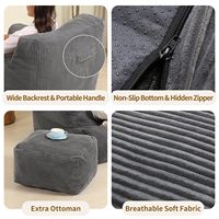 Prix d'usine Meubles de salon comprimé confortable désossé pouf paresseux canapé chaise canapé siège unique