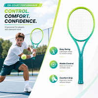 Raquette de tennis en nylon personnalisable de 27 pouces avec tension de cordage de 50 à 60 livres, design léger pour la pratique sportive et la compétition