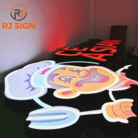 Enseignes lumineuses extérieures, signalétique de devanture, enseigne publicitaire LED, enseigne en lettres 3D en métal, panneau LED pour enseigne de salon de coiffure