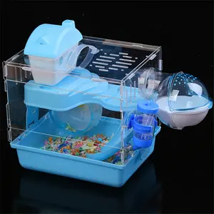Factory Custom Clear Square Pet Supplies Acrylic Hamster Cage With Lock
