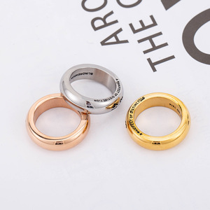 yunnique Trendy Number <b>Titanium</b> Steel Couple <b>Ring</b> 1314 Rose Gold Plated Unisex Fashion Jewelry Gift - Product Image 3