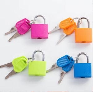 Fábrica de Feihuan, cubierta impermeable de plástico ABS de 23mm, candado de latón pequeño colorido con desbloqueo de 2 llaves, equipaje de llave barato - Product Image 1