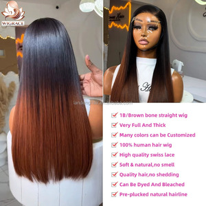 วิกผมตรงแบบ Bone Straight สีน้ำตาล 1B/Brown 13x4  แบบใสไร้กาว  ทำจากผมแท้เวอร์จินเวียดนาม  โคนผมสีเข้ม  ความหนาแน่น 200%  แบบ Double Drawn - Product Image 5