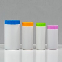 Bouteilles en plastique cylindriques en PEHD 68ml 75ml 85ml 100ml avec bouchon à feuille, flacons vides pour emballage de capsules, granulés et comprimés
