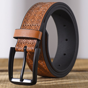 New Western Style Men's Vintage <strong>Pattern</strong> <strong>Belt</strong> Pu <strong>Belt</strong> Fashion Metal Rivet Bead <strong>Belt</strong> - Product Image 6