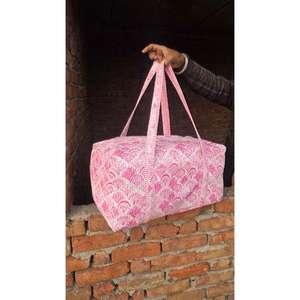 Bolsa de lona acolchada de algodón, hecha a mano, elegante, con estampado tradicional, ligera, duradera y espaciosa, para viajes, para hombre. - Product Image 3
