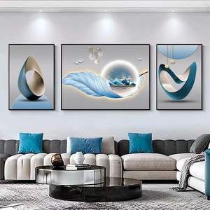 <span class=keywords><strong>Triptyque</strong></span> minimaliste moderne haut de gamme toile imprimée améliorant l'atmosphère pour la décoration de salon mur de fond de canapé - Product Image 1