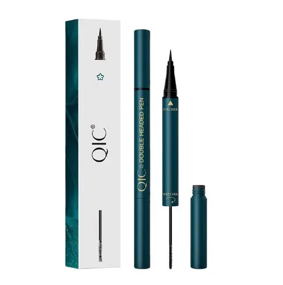 QIC Long-lasting 2in1 Waterproof eyeliner Mascara Cream Eyebrow Enhancer Tint Makeup Beauty slender curl cosmetic Tools