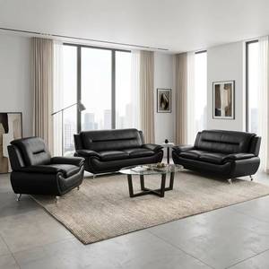 Juego de Sofás Seccionales Reclinables de 7 Plazas, Modernos y de Lujo, para Sala de Estar, en Cuero Transpirable, Marca Frank Furniture - Product Image 1