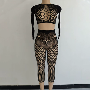 Vente en gros d'usine de robe résille noire rose transparente pour filles sexy nuisette lingerie pour femmes body pour adultes - Product Image 2