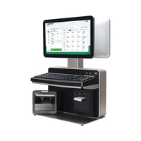 Tout-en-un 15.6 pouces Windows 7/10 POS Software Bar Code Scanner I3 Supermarchés Comptoir Magasins Conception pour Supermarché Cash
