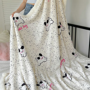 High Gram Weight Lamb Fleece Printed Blanket 100% Polyester Knitted Embroidered Pattern New <strong>Single</strong> Nap Cover <strong>Bedding</strong> Spread - Product Image 3