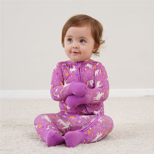 Ropa de Bebé Personalizada con Logotipo, Mono de Algodón Unisex con Volantes, Manga Larga, Cierre de Cremallera, Viscosa de Bambú - Product Image 4