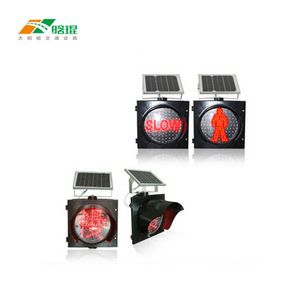Solar Led Flashing Warning <b>Light</b> Ip65 Aluminum <b>Pole</b> Mount Traffic Signal - Product Image 4