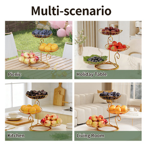 Cesto Portafrutta a 3 Livelli <span class=keywords><strong>Elegante</strong></span> ed Ecologico, Supporto <span class=keywords><strong>da</strong></span> Tavolo Robusto in Metallo, Organizer per Frutta, Pane e Snack <span class=keywords><strong>da</strong></span> Bancone - Product Image 5