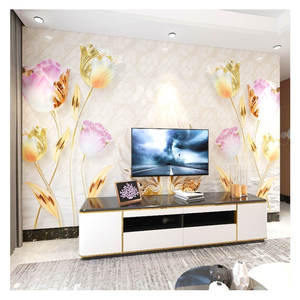 3D Bijoux Fleur Tv Fond Mur Papier Peint Moderne Minimaliste Mural Film Et Télévision Papier Peint Revêtement Mural Personnalisation - Product Image 4