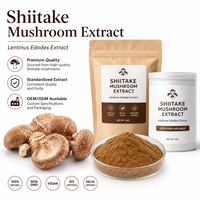 LongBio Extracto de Hongo Shiitake en Polvo (Lentinus Edodes) Cuerpo Fructífero Extraído con Agua Caliente 30% Polisacáridos Grado Alimenticio