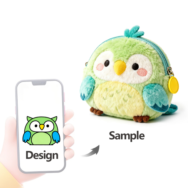 Factory Custom Custom Color Mini Owls Plush Coin Purse Cartoon Animal Soft Wallet Cute Coin Bags