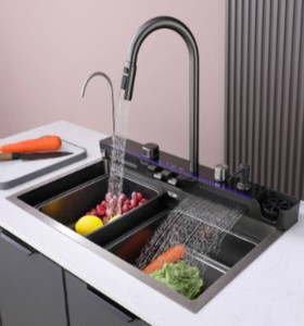 Évier de cuisine double à encastrer en acier inoxydable avec surface brossée, acier épaissi de calibre 16 - Product Image 3