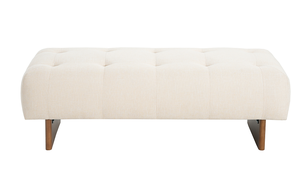 Modern Convertible Adjustable Rectangular Upholstered Tufted Linen Fabric <b>Bench</b> Solid Wood <b>Legs</b> Home Office Bedroom - Product Image 6