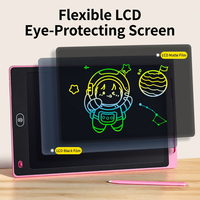 Tablette d'écriture LCD rose effaçable, tableau de dessin magnétique, bloc de gribouillage pour l'apprentissage et les voyages des enfants
