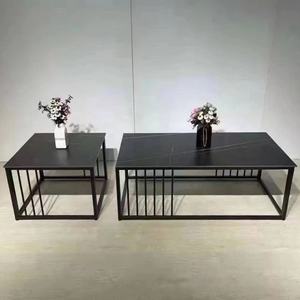 Venta Directa de Fábrica, Muebles para Sala de Estar, Mesa de Centro Económica de Pizarra con Estructura de Hierro, Patas Metálicas, Mesa para Café/Té - Product Image 3