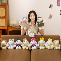 Adorable Peluche Lapin Suspendu aux Oreilles en Forme de Cœur de Princesse, Série Pastorale, Jouet Anti-Stress en Maille, Super Doux