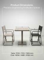 Chaise de balcon pliante en alliage d'aluminium pour l'extérieur avec accoudoirs, chaise de directeur portable de loisirs avec dossier Tesla (chaise Missile)