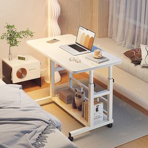 Escritorio Moderno Minimalista de Altura Ajustable con Estantes de Almacenamiento, Mesa Auxiliar para Oficina en Casa, Dormitorio y Espacios Pequeños - Product Image 2