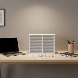 Organizador de Documentos de Madera Vevor, Buzón Ajustable de 12 Compartimentos, 20.4x12x16.1 Pulgadas, para Oficina en Casa - Product Image 2