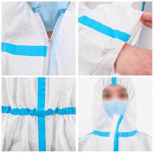 เสื้อผ้านิรภัยแบบมีฮู้<span class=keywords><strong>ด</strong></span>แบบใช้แล้วทิ้งเสื้อผ้าแบบไม่ทอระบายอากาศได้ผ้าเมมเบรนกันน้ำป้องกันเสื้อผ้าไม่ทอ <span class=keywords><strong>SF</strong></span> - Product Image 4