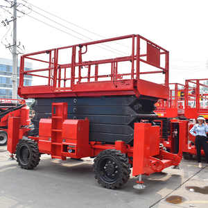 รถยกไฮดรอลิกไฟฟ้าแบบเคลื่อนที่ได้ 6-14 เมตร แบบกรรไกร รับน้ำหนัก 230-450 กิโลกรัม สำหรับงานที่สูง - Product Image 1