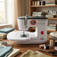 FHSM-519 Machine à coudre électrique portable pour débutants, petite, pour la maison, avec table à coudre