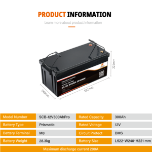 Batterie semi-solide au phosphate de fer et de lithium SUPCELION SCB-12-300-Pro haute capacité 12,8 V 300 Ah 4.0 IP65 - Product Image 4
