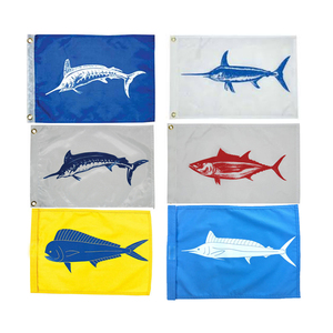 <span class=keywords><strong>Bandiera</strong></span> <span class=keywords><strong>Marina</strong></span> 12x18 Pollici per Pesca al Marlin e Wahoo, in Poliestere con Stampa Personalizzata, Logo su Entrambi i Lati - Product Image 1
