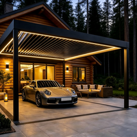 Pergola motorisée en aluminium à lames orientables avec écran latéral rétractable, imperméable, pour patio extérieur, gazebo, villa, piscine, résistance à la chaleur, 6 pieds