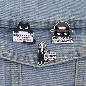 เข็มกลัดรูปสัตว์การ์ตูน น่ารัก สีดำ ดีไซน์เก๋ ของตกแต่งเสื้อผ้า ของขวัญสุดพิเศษ ทำจากโลหะผสมสังกะสีแบบจีน - Product Image 2